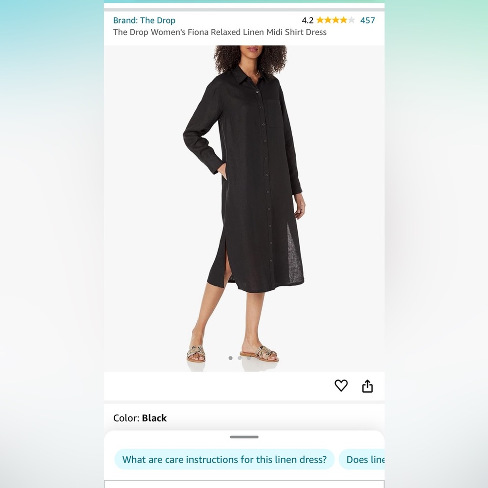 NWT Amazon linen midi shirt dress(belt included)